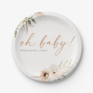 Assiettes En Carton Boho Chic - Baby shower - Plaques de papier