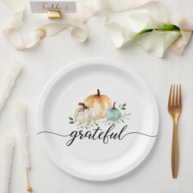 Assiettes En Carton Boho Citrouille Automne Aquarelle Gratuit action d (Mariage)