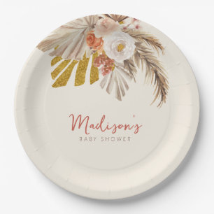 Assiettes En Carton Boho Citrouille tombe amoureux avec Baby shower