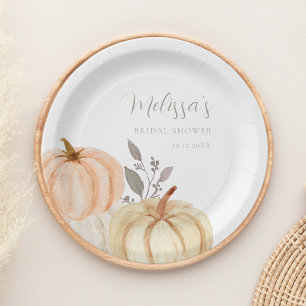 Assiettes En Carton Boho Citrouilles Automne Fête des mariées du feuil