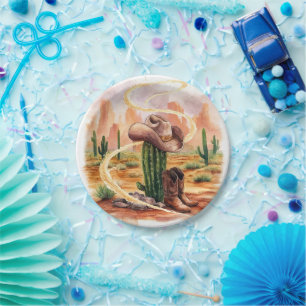 Assiettes En Carton Boho Desert Cowboy Anniversaire