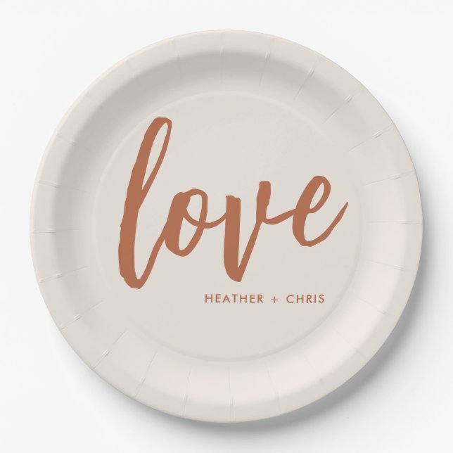 Assiettes En Carton Boho Desert Love Mariage Engagement Party (Devant)
