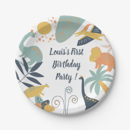 Assiettes En Carton Boho Dinosaur Baby Party