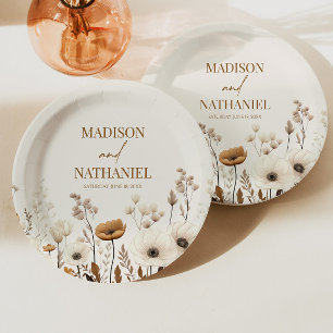 Assiettes En Carton Boho Fleur sauvage Fleur sauvage Floral Jardin Mar