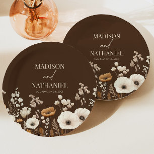 Assiettes En Carton Boho Fleur sauvage Fleur sauvage Floral Jardin Mar