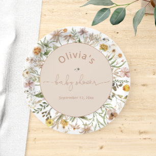 Assiettes En Carton Boho Floral Baby shower moderne