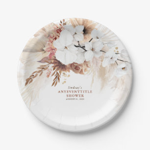 Assiettes En Carton Boho Pampas Grass Terracotta Floral Toute Partie