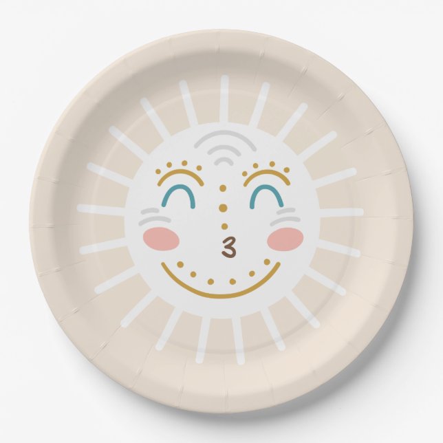 Assiettes En Carton Boho Ray of Sunshine (Devant)