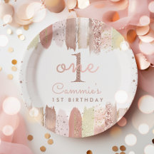 Boho Rose Gold Blush Rainbow 1er fête d'anniversai