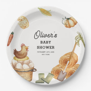 Assiettes En Carton Boho Rustique Cultivé Localement Baby shower De Po