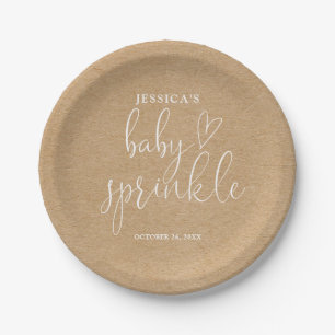 Assiettes En Carton Boho Rustique Kraft Neutre Baby Sprinkle Douche