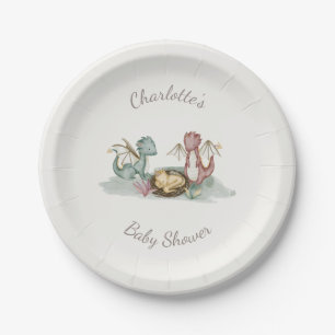 Assiettes En Carton Boho Storybook Dragon Baby shower