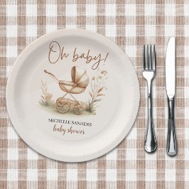 Assiettes En Carton Boho Style Baby stroller neutral baby shower