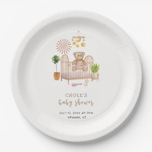 Assiettes En Carton Boho Teddy Bear Nursery Baby shower