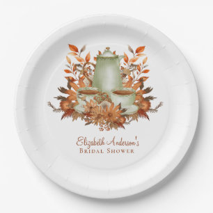 Assiettes En Carton Boho Terracotta Sage Tea Party Diner vaisselle