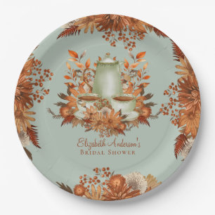 Assiettes En Carton Boho Terracotta Sage Tea Party Diner vaisselle
