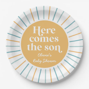 Assiettes En Carton Boho Voici venir le Fils baby shower