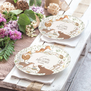 Assiettes En Carton Boho Woodland Animaux Forest Friends Baby shower