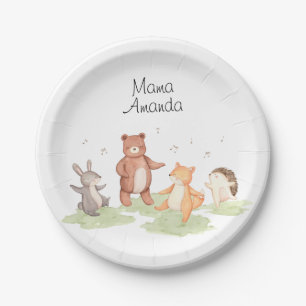 Assiettes En Carton Bois Animaux Danser Pique-nique Forêt