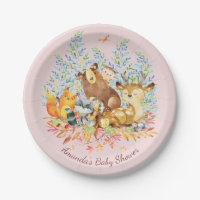 Bois Animaux Filles Baby shower 7" Plaque