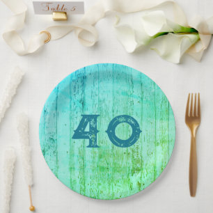 Assiettes En Carton Bois bleu Toutes les occasions Rustique