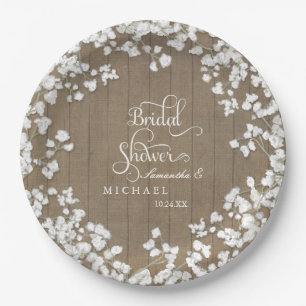 Assiettes En Carton Bois Board Fête de l'mariée Décor Script Bébé Resp