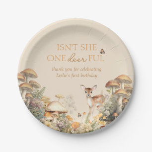 Assiettes En Carton Bois Cerf Whimsical Premier Anniversaire