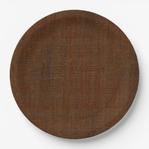 Assiettes En Carton Bois de bambou rustique - Tissu