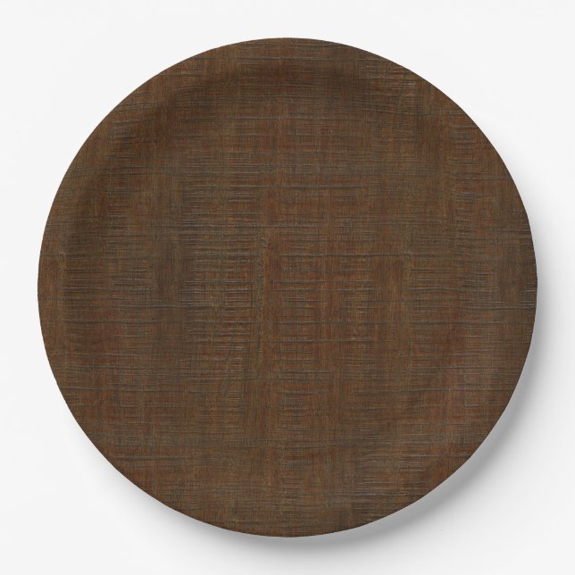 Assiettes En Carton Bois de bambou rustique - Tissu (Devant)