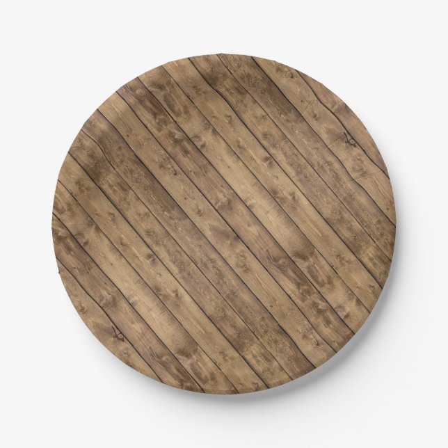Assiettes En Carton Bois rustique (Devant)