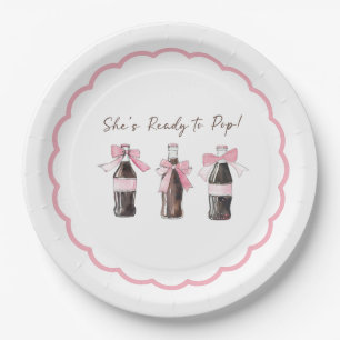 Assiettes En Carton Boisson gazeuse bébé rose prête à exploser !