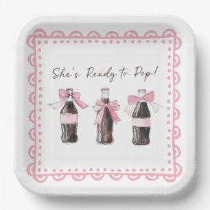 Assiettes En Carton Boisson gazeuse bébé rose prête à POP