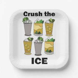 Assiettes En Carton Boisson Mint Julep Écraser La Glace Fête