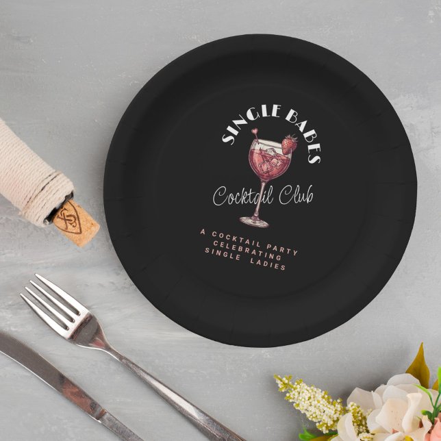 Assiettes En Carton Boisson rose de la Saint-Valentin pour célibataire (Créateur téléchargé)