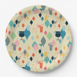Assiettes En Carton Boissons Modernes Du Milieu Du Siècle