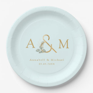 Assiettes En Carton Boîte de Mariage Eucalyptus Ampersand