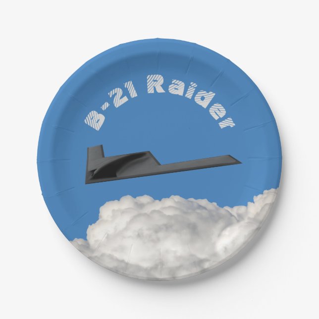 Assiettes En Carton Bombe furtif B-21 Raider (Devant)