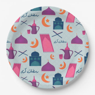 Assiettes En Carton Bon Motif du Ramadan