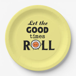 Assiettes En Carton Bon temps rouler kawaii sushi