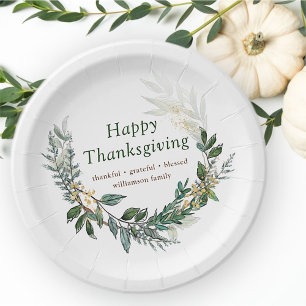 Assiettes En Carton Bon thanksgiving Aquarelle Chute Folithe Wreath