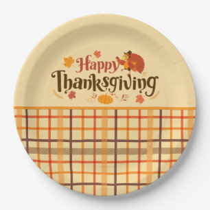 Assiettes En Carton Bon thanksgiving Automne Plaid