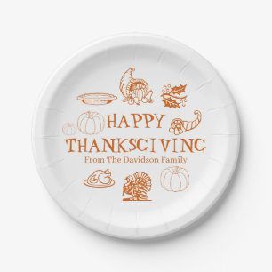 Assiettes En Carton Bon thanksgiving citrouille pie nom personnalisé