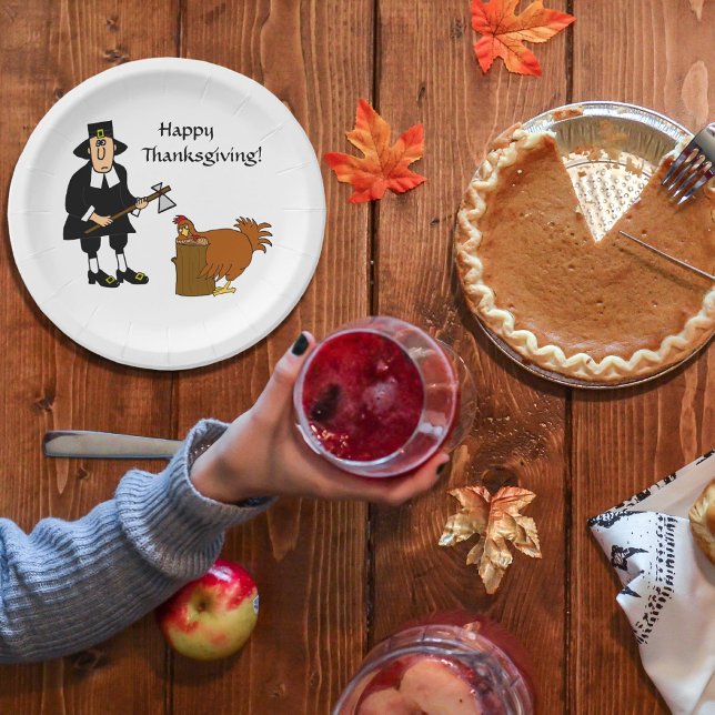 Assiettes En Carton Bon thanksgiving pèlerin en Turquie (Créateur téléchargé)