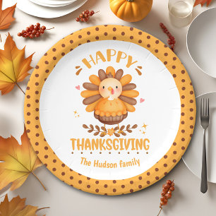 Assiettes En Carton Bon thanksgiving Plaques papier Nom de famille
