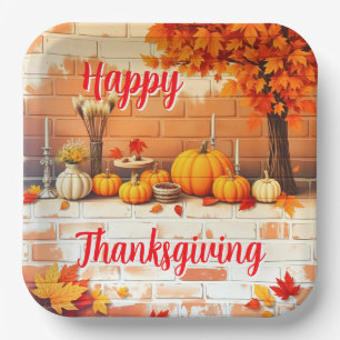 Assiettes En Carton Bon thanksgiving populaire Belle automne