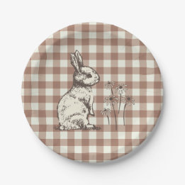 Assiettes En Carton Bonanza lapin mou - Bonne Pâques.