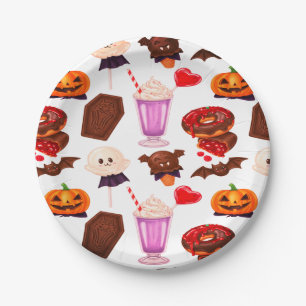 Assiettes En Carton Bonbon Dracula éffrayant Minimal Pour Halloween