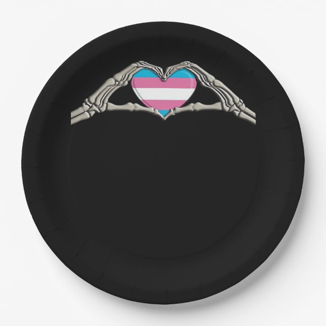 Assiettes En Carton Bone Hands Coeur Transgenre Goth (Devant)