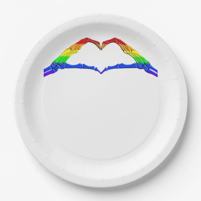 Assiettes En Carton Bone Hands Heart Classic (Devant)