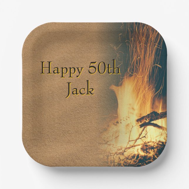 Assiettes En Carton Bonfire Birthday Party Paper Plates (Recto)